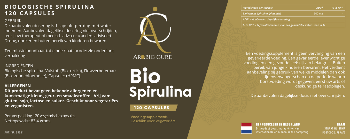 Arabic Cure Bio Spirulina 120 capsules